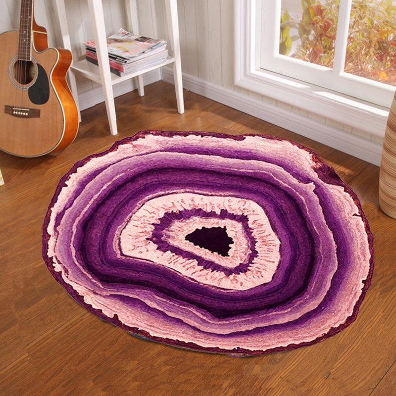 Modern 3D Printed Rug Multi Colored Synthetics Area Carpet Non-Slip Backing Machine Washable Area Rug for Bedroom Purple Clearhalo 'Area Rug' 'Rug' 2463917