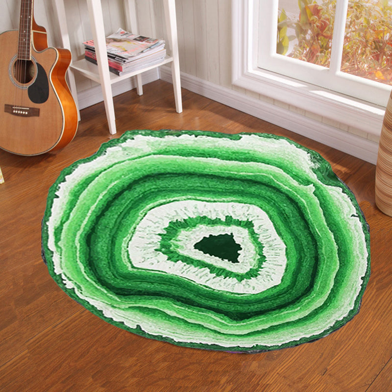 Modern 3D Printed Rug Multi Colored Synthetics Area Carpet Non-Slip Backing Machine Washable Area Rug for Bedroom Green Clearhalo 'Area Rug' 'Rug' 2463918