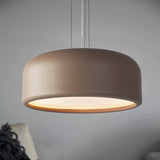 Drum Pendant Lamp Modern 1 Light Acrylic Grey/Coffee Hanging Ceiling Light for Living Room with Recessed Diffuser, 14"/19"/23.5" Wide Clearhalo 'Ceiling Lights' 'Modern Pendants' 'Modern' 'Pendant Lights' 'Pendants' Lighting' 246422