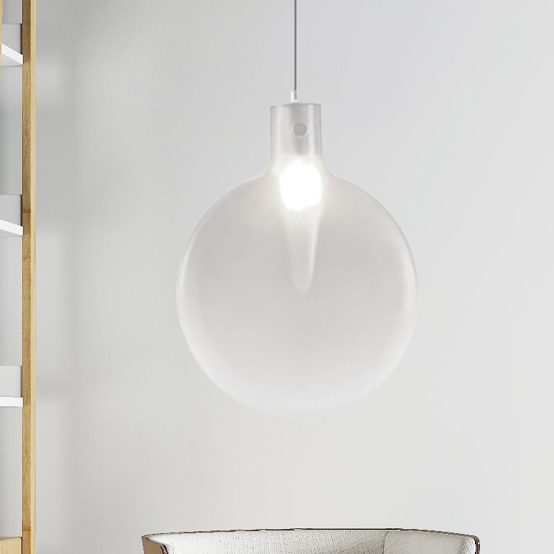 Sliver Ball Hanging Ceiling Light Nordic 1 Light Brown/Green/Yellow Glass Suspension Pendant for Living Room Clearhalo 'Ceiling Lights' 'Modern Pendants' 'Modern' 'Pendant Lights' 'Pendants' Lighting' 246426