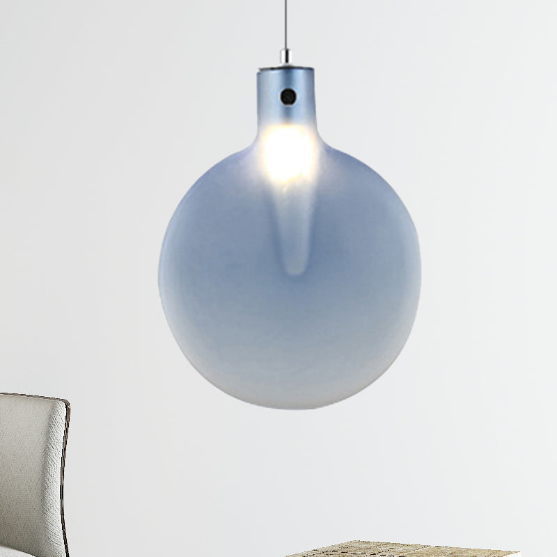 Sliver Ball Hanging Ceiling Light Nordic 1 Light Brown/Green/Yellow Glass Suspension Pendant for Living Room Clearhalo 'Ceiling Lights' 'Modern Pendants' 'Modern' 'Pendant Lights' 'Pendants' Lighting' 246435