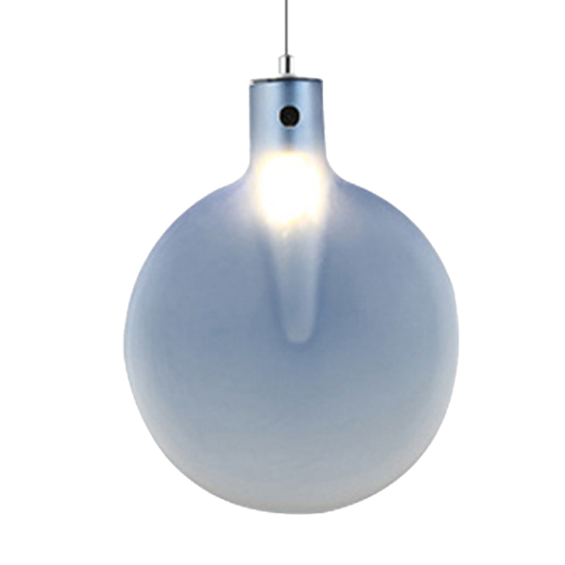 Sliver Ball Hanging Ceiling Light Nordic 1 Light Brown/Green/Yellow Glass Suspension Pendant for Living Room Clearhalo 'Ceiling Lights' 'Modern Pendants' 'Modern' 'Pendant Lights' 'Pendants' Lighting' 246437