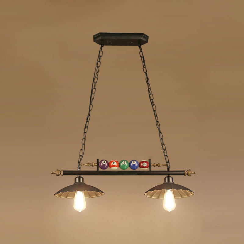 Billiard Light Fixture Industrial Style Black Metal Island Pendant for Restaurant 2 Black Cone Clearhalo 'Ceiling Lights' 'Island Lights' Lighting' 2464896