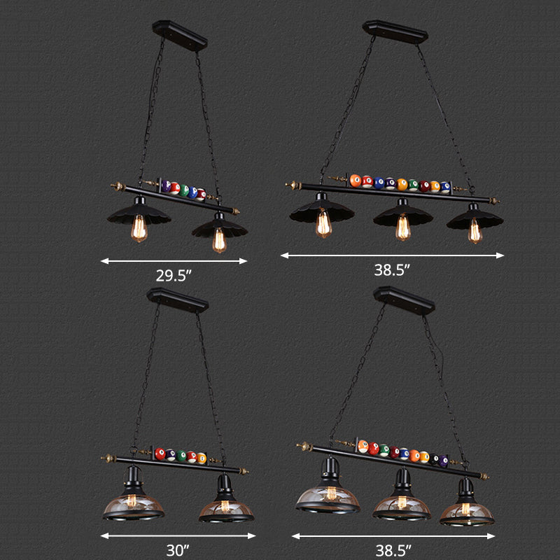 Billiard Light Fixture Industrial Style Black Metal Island Pendant for Restaurant Clearhalo 'Ceiling Lights' 'Island Lights' Lighting' 2464900