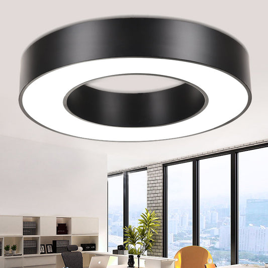 Geometric Shape Ceiling Mounted Fixture Minimalist Metal LED Flush Mount Light for Office Clearhalo 'Ceiling Lights' 'Close To Ceiling Lights' 'Close to ceiling' 'Flush mount' Lighting' 2465002