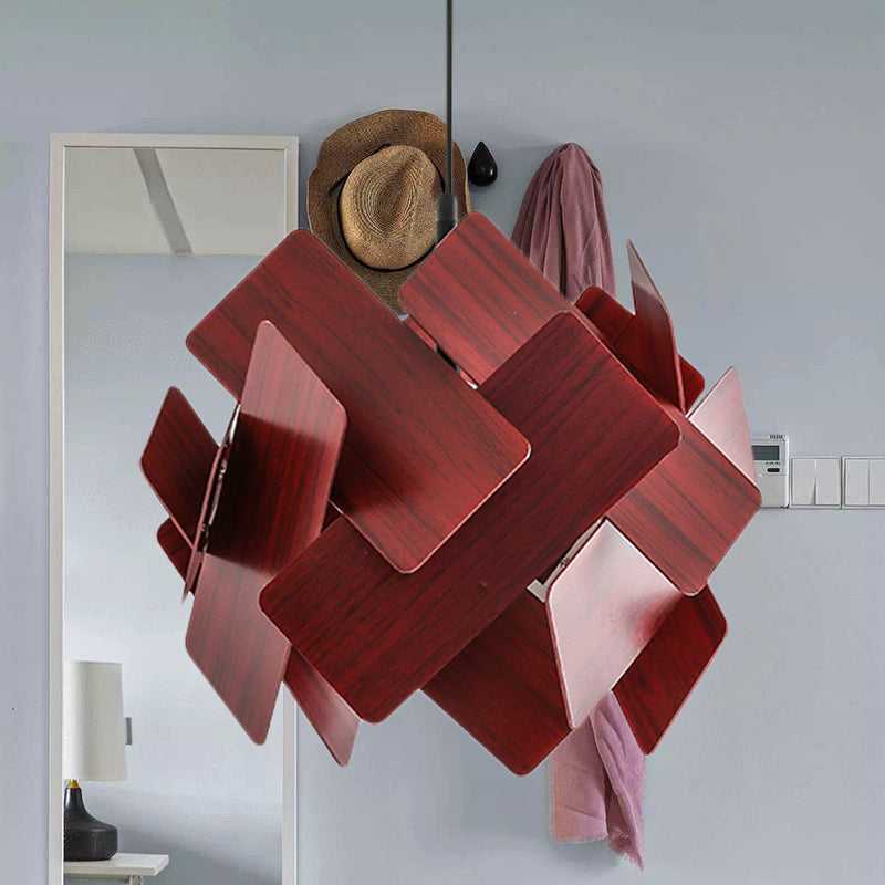 Acrylic Flower Shape Pendant Lamp Modern Nordic Style 1 Light Red/Blue/Light Wood Hanging Ceiling Light Red Clearhalo 'Ceiling Lights' 'Modern Pendants' 'Modern' 'Pendant Lights' 'Pendants' Lighting' 246503