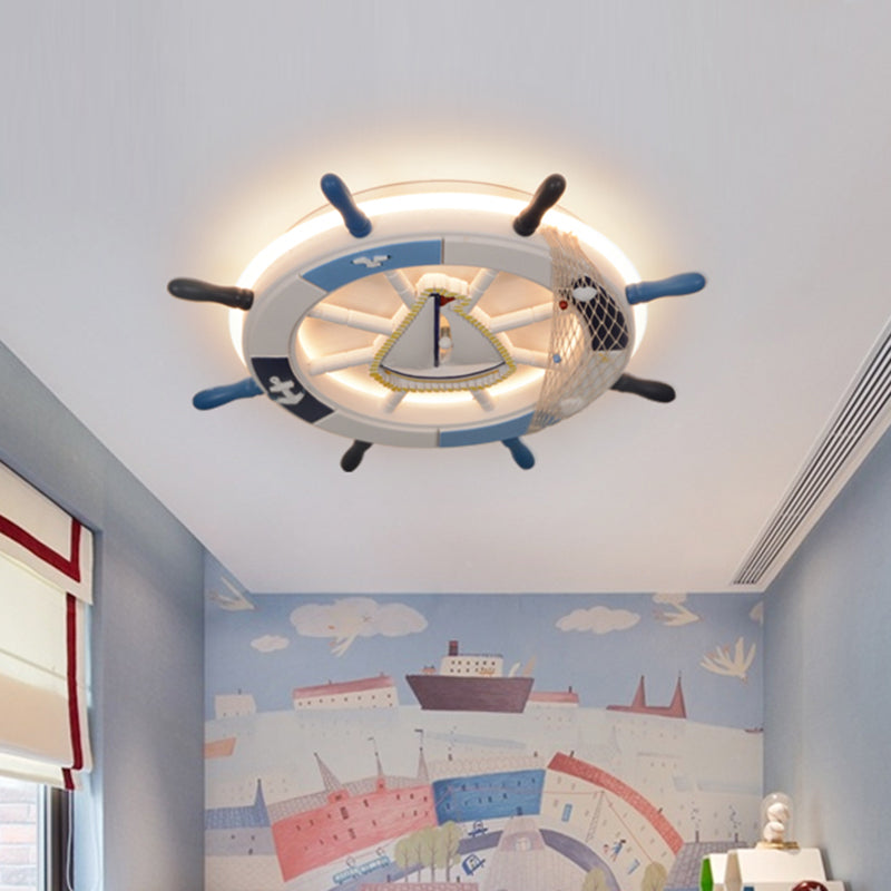 Mediterranean Rudder Flush Mount Fixture Metal Child Bedroom LED Ceiling Flush Light Clearhalo 'Ceiling Lights' 'Close To Ceiling Lights' 'Close to ceiling' 'Flush mount' Lighting' 2465040