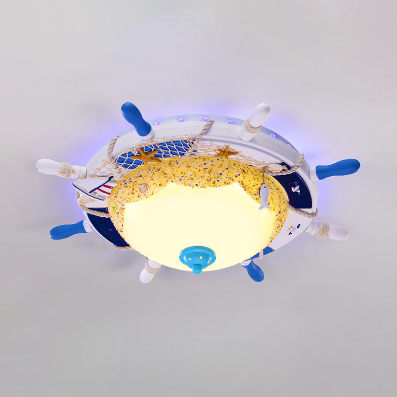 Mediterranean Rudder Flush Mount Fixture Metal Child Bedroom LED Ceiling Flush Light Blue-Orange Clearhalo 'Ceiling Lights' 'Close To Ceiling Lights' 'Close to ceiling' 'Flush mount' Lighting' 2465042