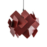 Acrylic Flower Shape Pendant Lamp Modern Nordic Style 1 Light Red/Blue/Light Wood Hanging Ceiling Light Clearhalo 'Ceiling Lights' 'Modern Pendants' 'Modern' 'Pendant Lights' 'Pendants' Lighting' 246505