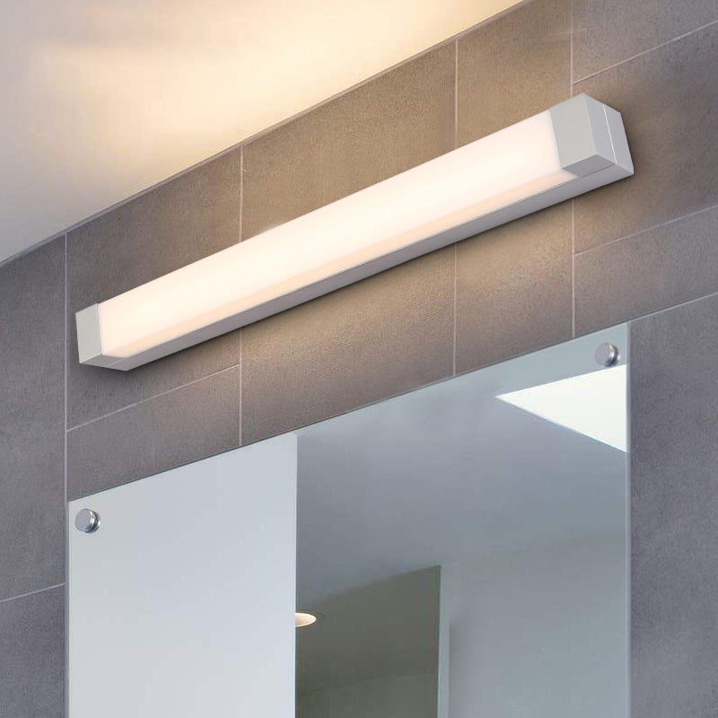 Nordic Rectangle Flush Mount Wall Sconce Acrylic Bathroom LED Vanity Light in White White Clearhalo 'Modern wall lights' 'Modern' 'Vanity Lights' 'Wall Lights' Lighting' 2465187