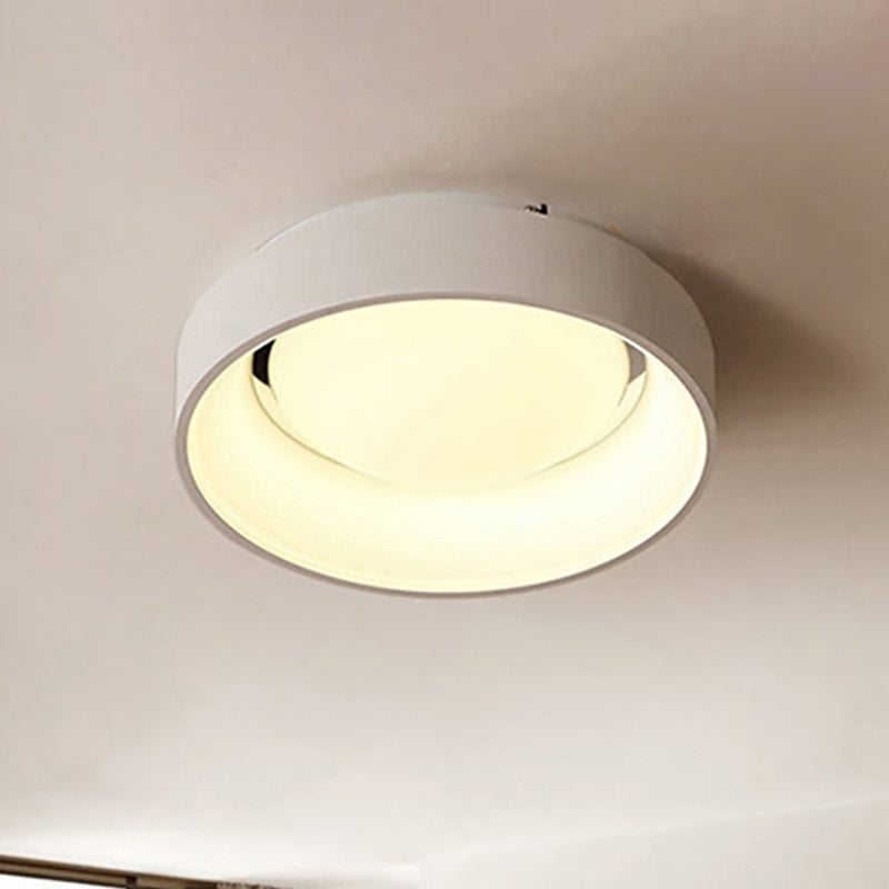 Drum Flush Ceiling Light Fixture Nordic Acrylic 18"/23.5" Dia Grey/White LED Flush Mount Lamp White Clearhalo 'Ceiling Lights' 'Close To Ceiling Lights' 'Close to ceiling' 'Flush mount' Lighting' 246521