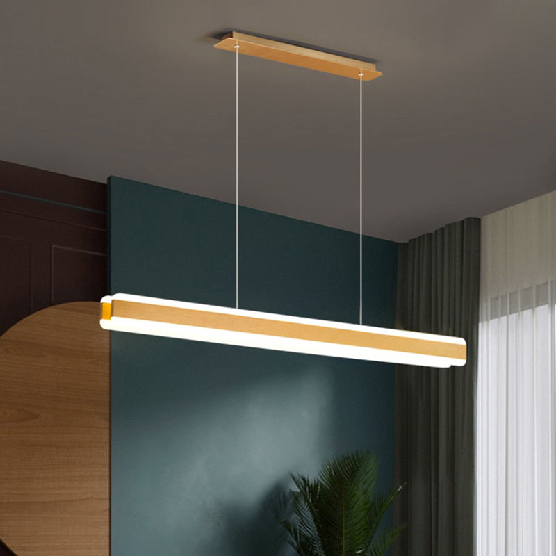Linear Acrylic Hanging Light Fixture Minimalistic LED Island Pendant for Dining Room Clearhalo 'Ceiling Lights' 'Island Lights' Lighting' 2465283