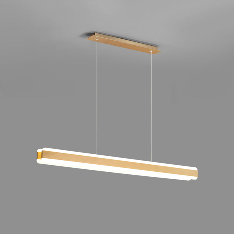 Linear Acrylic Hanging Light Fixture Minimalistic LED Island Pendant for Dining Room Gold White Clearhalo 'Ceiling Lights' 'Island Lights' Lighting' 2465285