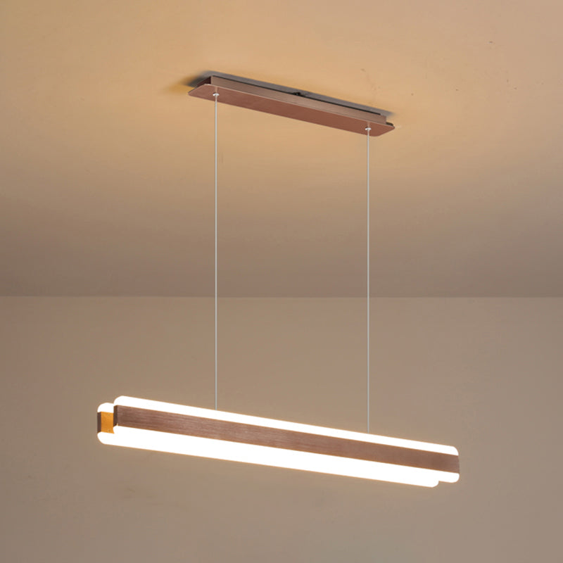 Linear Acrylic Hanging Light Fixture Minimalistic LED Island Pendant for Dining Room Coffee Clearhalo 'Ceiling Lights' 'Island Lights' Lighting' 2465287