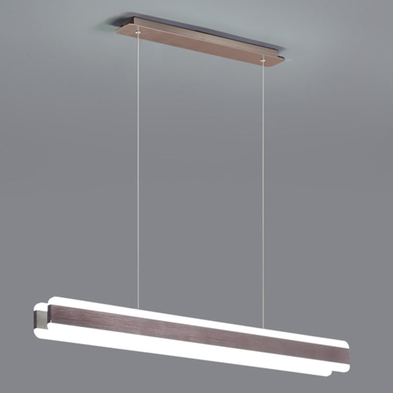 Linear Acrylic Hanging Light Fixture Minimalistic LED Island Pendant for Dining Room Clearhalo 'Ceiling Lights' 'Island Lights' Lighting' 2465291