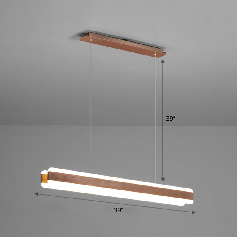 Linear Acrylic Hanging Light Fixture Minimalistic LED Island Pendant for Dining Room Clearhalo 'Ceiling Lights' 'Island Lights' Lighting' 2465292