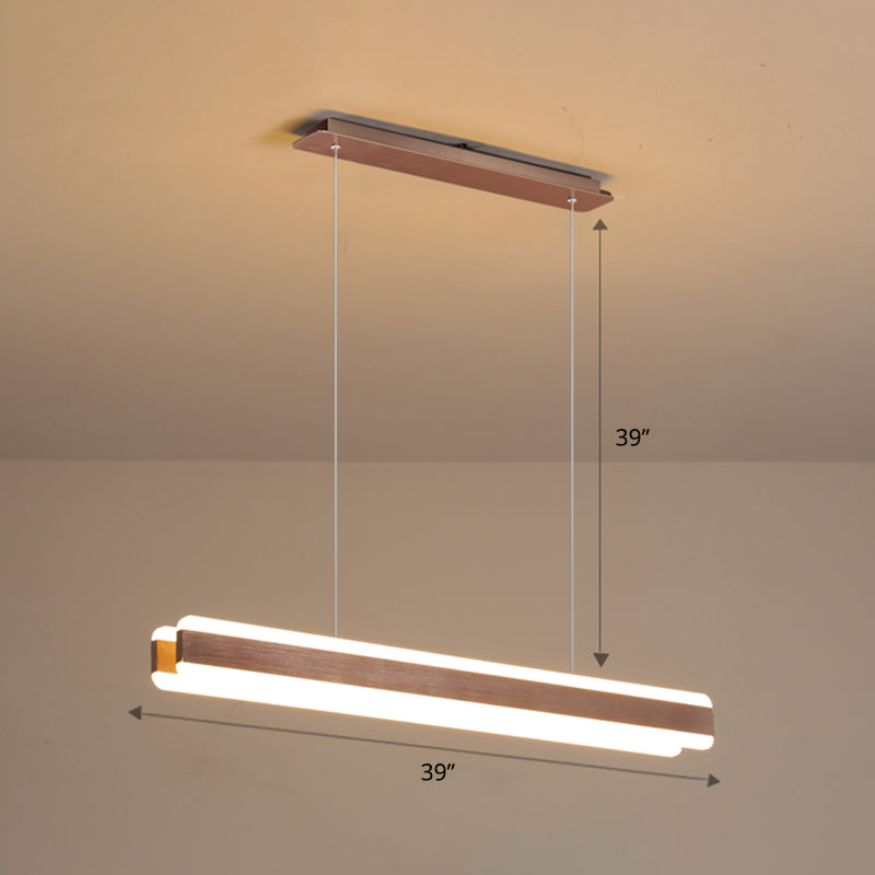 Linear Acrylic Hanging Light Fixture Minimalistic LED Island Pendant for Dining Room Clearhalo 'Ceiling Lights' 'Island Lights' Lighting' 2465293