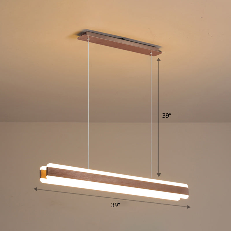 Linear Acrylic Hanging Light Fixture Minimalistic LED Island Pendant for Dining Room Clearhalo 'Ceiling Lights' 'Island Lights' Lighting' 2465294