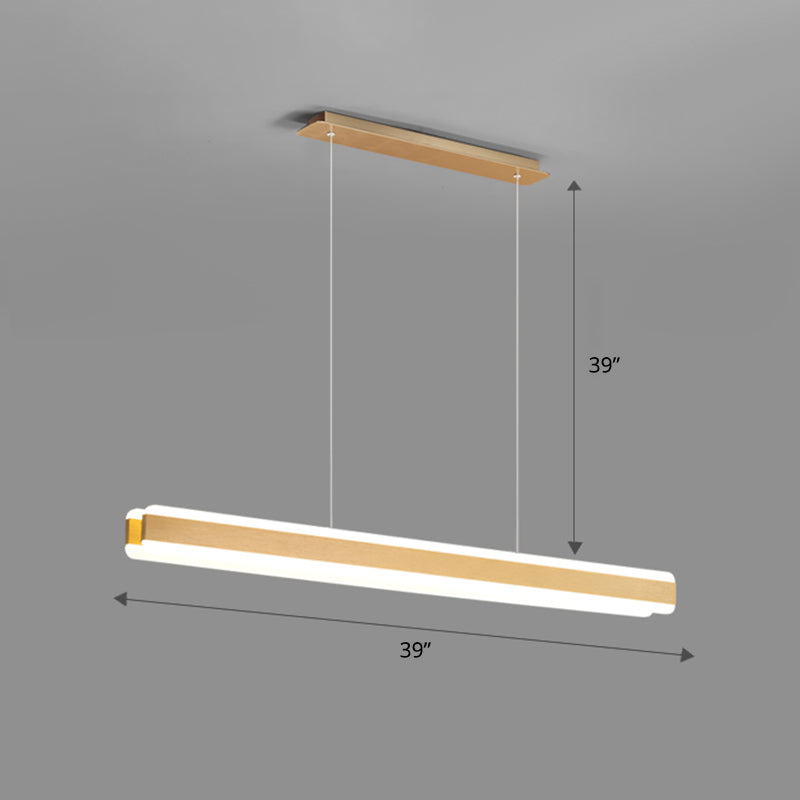 Linear Acrylic Hanging Light Fixture Minimalistic LED Island Pendant for Dining Room Clearhalo 'Ceiling Lights' 'Island Lights' Lighting' 2465295
