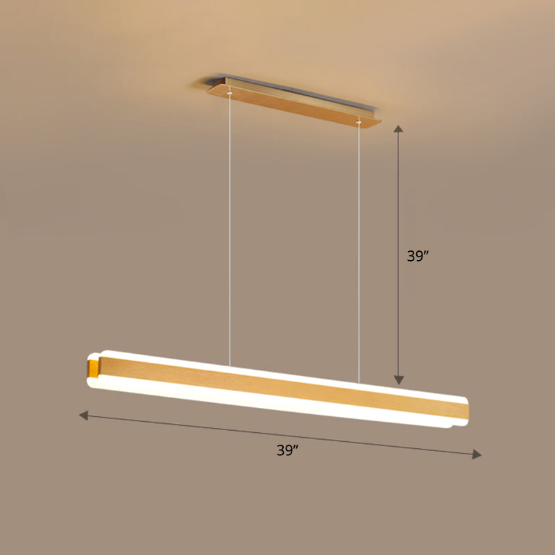 Linear Acrylic Hanging Light Fixture Minimalistic LED Island Pendant for Dining Room Clearhalo 'Ceiling Lights' 'Island Lights' Lighting' 2465297