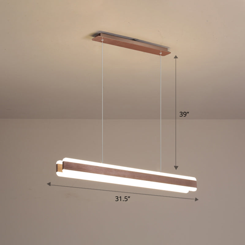 Linear Acrylic Hanging Light Fixture Minimalistic LED Island Pendant for Dining Room Clearhalo 'Ceiling Lights' 'Island Lights' Lighting' 2465300