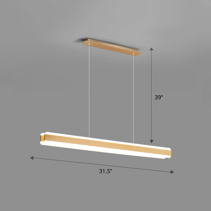 Linear Acrylic Hanging Light Fixture Minimalistic LED Island Pendant for Dining Room Clearhalo 'Ceiling Lights' 'Island Lights' Lighting' 2465301