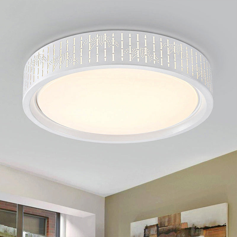 Simplicity LED Flush Mount Lamp with Acrylic Shade White Ringed Ceiling Light, 16.5"/20.5"/31" Dia Clearhalo 'Ceiling Lights' 'Close To Ceiling Lights' 'Close to ceiling' 'Flush mount' Lighting' 246548