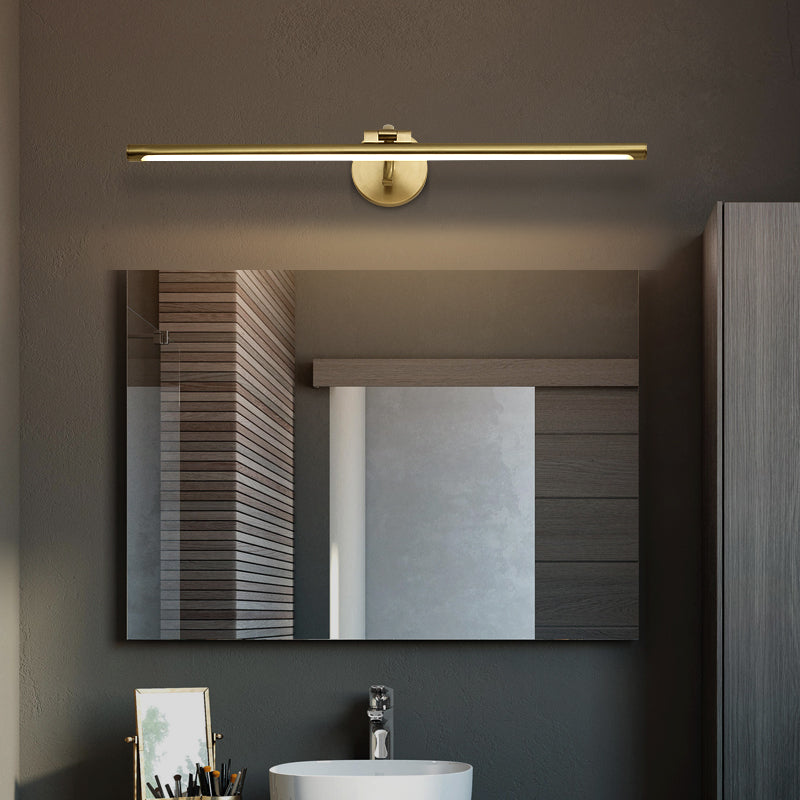 Pole Shaped Metal Wall Light Country Bathroom LED Wall Mounted Vanity Light in Brass Clearhalo 'Vanity Lights' 'Wall Lights' Lighting' 2465521