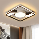 18"/22"/31.5" Wide Modern Led Flush Mount Lamp with Acrylic Shade Black-White Square Flush Mount Light Fixture in White/Warm Light Black-White Warm Clearhalo 'Ceiling Lights' 'Close To Ceiling Lights' 'Close to ceiling' 'Flush mount' Lighting' 246573