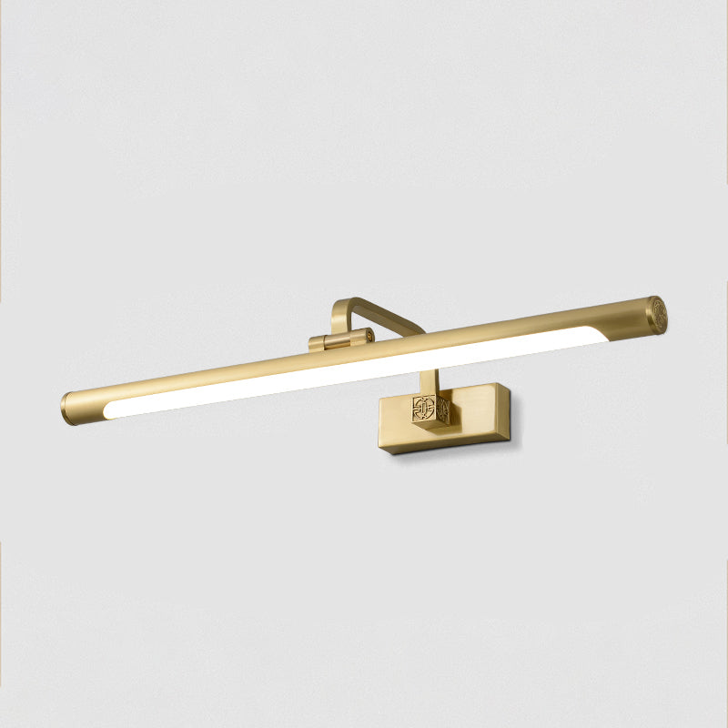 Rotating Tube Wall Vanity Light Traditional Metal LED Wall Lighting Fixture for Bathroom Brass Clearhalo 'Vanity Lights' 'Wall Lights' Lighting' 2465787