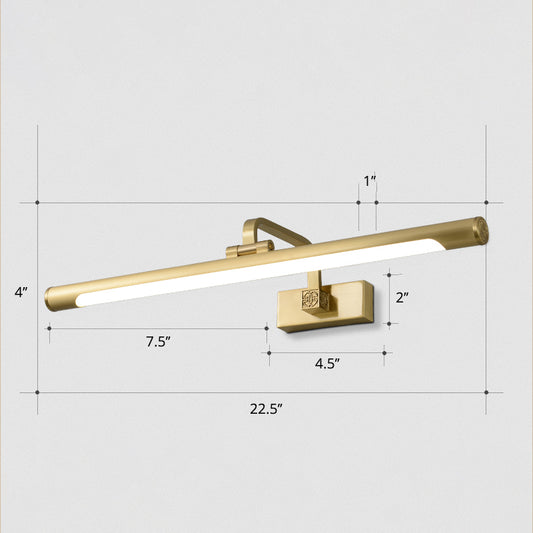 Rotating Tube Wall Vanity Light Traditional Metal LED Wall Lighting Fixture for Bathroom Clearhalo 'Vanity Lights' 'Wall Lights' Lighting' 2465796