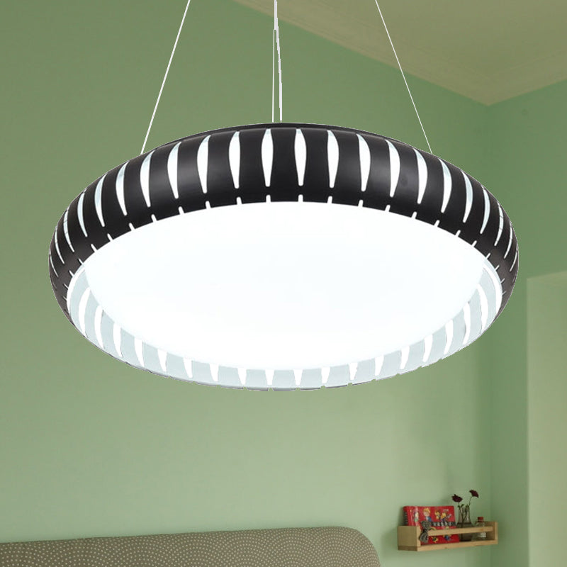 Modern Round Ceiling Pendant Light Metal LED Gold/Black/White Hanging Lamp in Warm/White/Natural Light, 18"/22" Wide Clearhalo 'Ceiling Lights' 'Modern Pendants' 'Modern' 'Pendant Lights' 'Pendants' Lighting' 246589