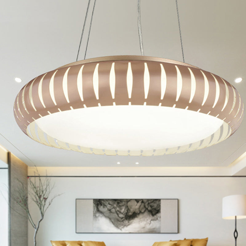 Modern Round Ceiling Pendant Light Metal LED Gold/Black/White Hanging Lamp in Warm/White/Natural Light, 18"/22" Wide Gold 18" Clearhalo 'Ceiling Lights' 'Modern Pendants' 'Modern' 'Pendant Lights' 'Pendants' Lighting' 246594