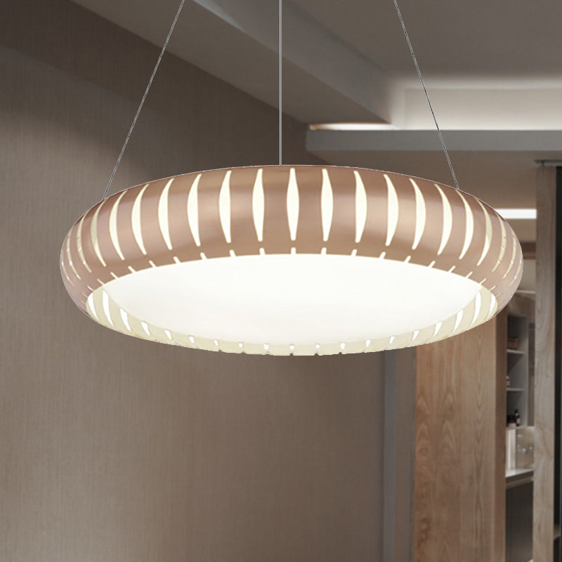 Modern Round Ceiling Pendant Light Metal LED Gold/Black/White Hanging Lamp in Warm/White/Natural Light, 18"/22" Wide Clearhalo 'Ceiling Lights' 'Modern Pendants' 'Modern' 'Pendant Lights' 'Pendants' Lighting' 246595