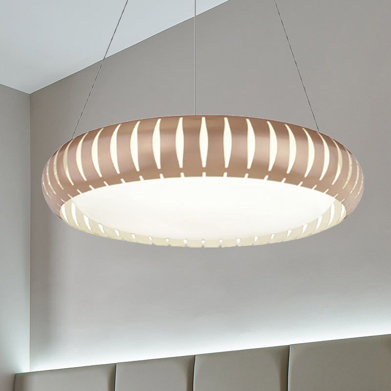 Modern Round Ceiling Pendant Light Metal LED Gold/Black/White Hanging Lamp in Warm/White/Natural Light, 18"/22" Wide Clearhalo 'Ceiling Lights' 'Modern Pendants' 'Modern' 'Pendant Lights' 'Pendants' Lighting' 246596