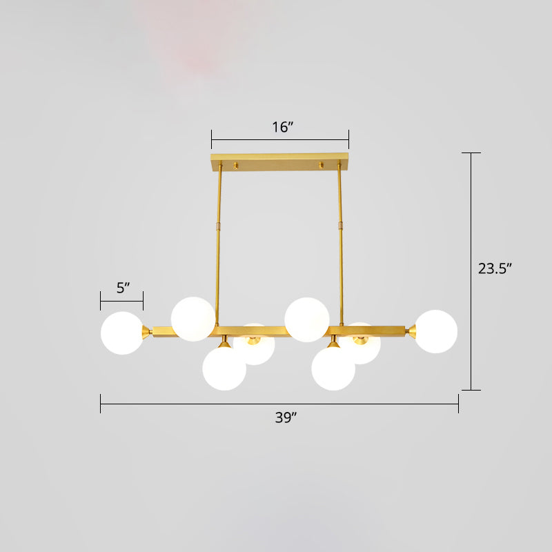 Opaline Glass Molecular Island Lighting Postmodern Style Suspension Light for Dining Room Clearhalo 'Ceiling Lights' 'Island Lights' Lighting' 2465995