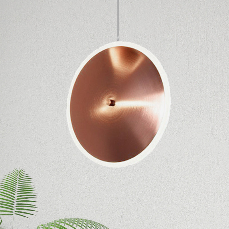 8"/12"/16"W Vertical Disc Hanging Light Post Modern Acrylic LED Rose Gold Suspension Pendant in Warm/White Light Clearhalo 'Ceiling Lights' 'Modern Pendants' 'Modern' 'Pendant Lights' 'Pendants' Lighting' 246605