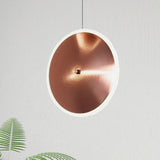 8"/12"/16"W Vertical Disc Hanging Light Post Modern Acrylic LED Rose Gold Suspension Pendant in Warm/White Light Clearhalo 'Ceiling Lights' 'Modern Pendants' 'Modern' 'Pendant Lights' 'Pendants' Lighting' 246605