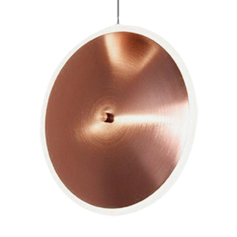 8"/12"/16"W Vertical Disc Hanging Light Post Modern Acrylic LED Rose Gold Suspension Pendant in Warm/White Light Clearhalo 'Ceiling Lights' 'Modern Pendants' 'Modern' 'Pendant Lights' 'Pendants' Lighting' 246607