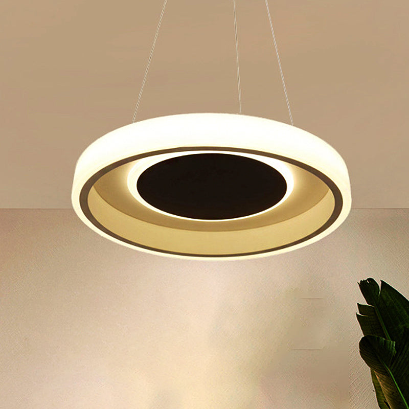 Round Acrylic Pendant Lighting Modern 14"/19.5" Wide Led White Hanging Ceiling Lamp in White/Warm/Natural Light White Warm Clearhalo 'Ceiling Lights' 'Modern Pendants' 'Modern' 'Pendant Lights' 'Pendants' Lighting' 246609