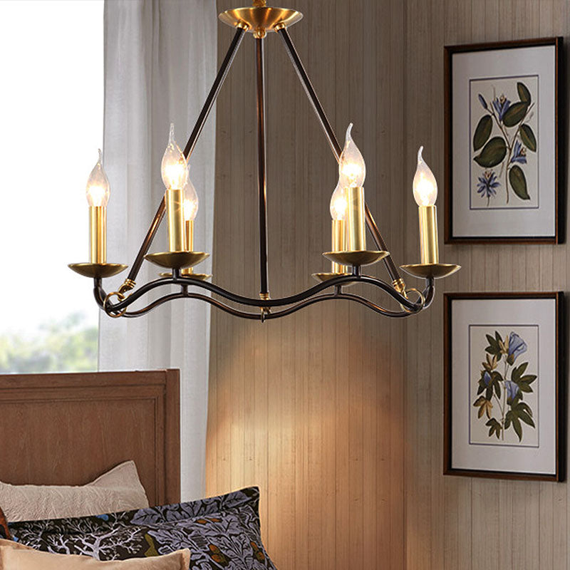 Metal Black Hanging Chandelier Candle 6/9/15 Bulbs Traditional Pendant Light Fixture for Living Room Clearhalo 'Ceiling Lights' 'Chandeliers' Lighting' options 246616