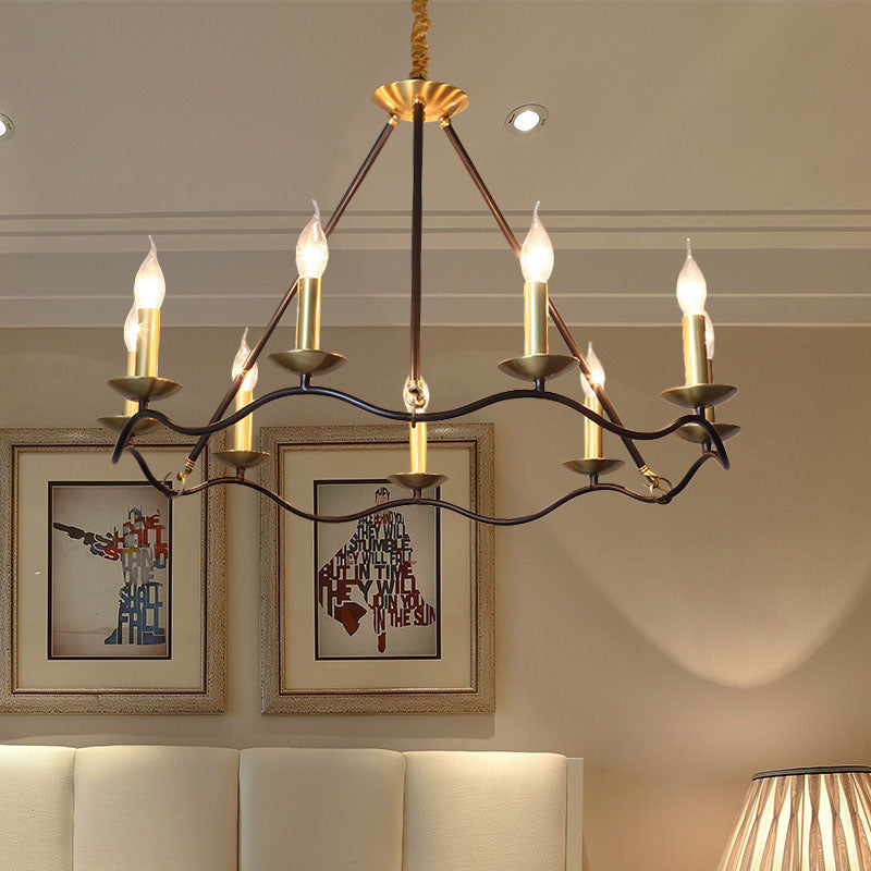 Metal Black Hanging Chandelier Candle 6/9/15 Bulbs Traditional Pendant Light Fixture for Living Room Clearhalo 'Ceiling Lights' 'Chandeliers' Lighting' options 246619