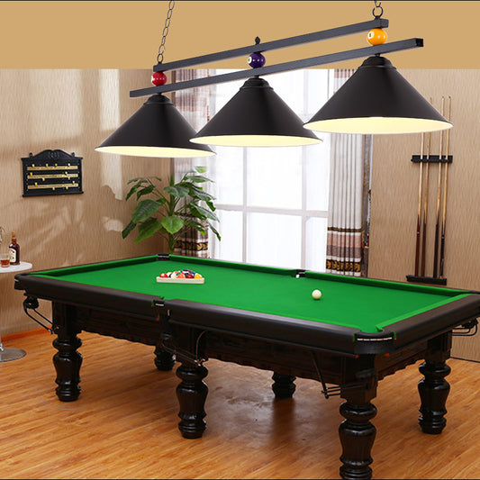 Conical Metal Hanging Island Light Industrial Billiard Club Suspension Pendant Light 3 Black Clearhalo 'Ceiling Lights' 'Island Lights' Lighting' 2466193