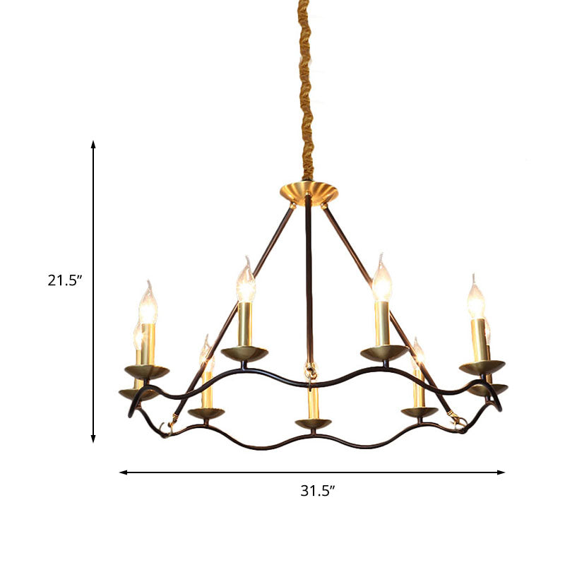 Metal Black Hanging Chandelier Candle 6/9/15 Bulbs Traditional Pendant Light Fixture for Living Room Clearhalo 'Ceiling Lights' 'Chandeliers' Lighting' options 246620