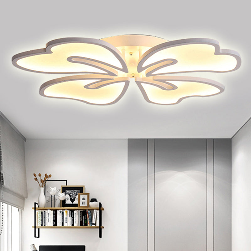 Contemporary Flower Flush Mount Acrylic 3/4/5-Light Bedroom Flush Ceiling Lamp in Warm/White/Natural Light Clearhalo 'Ceiling Lights' 'Close To Ceiling Lights' 'Close to ceiling' 'Flush mount' Lighting' 246628