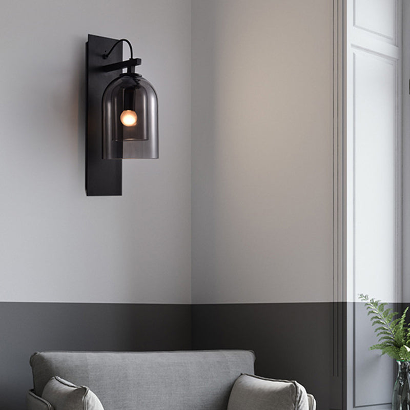 Modern Mid-Century Black Wall Sconce