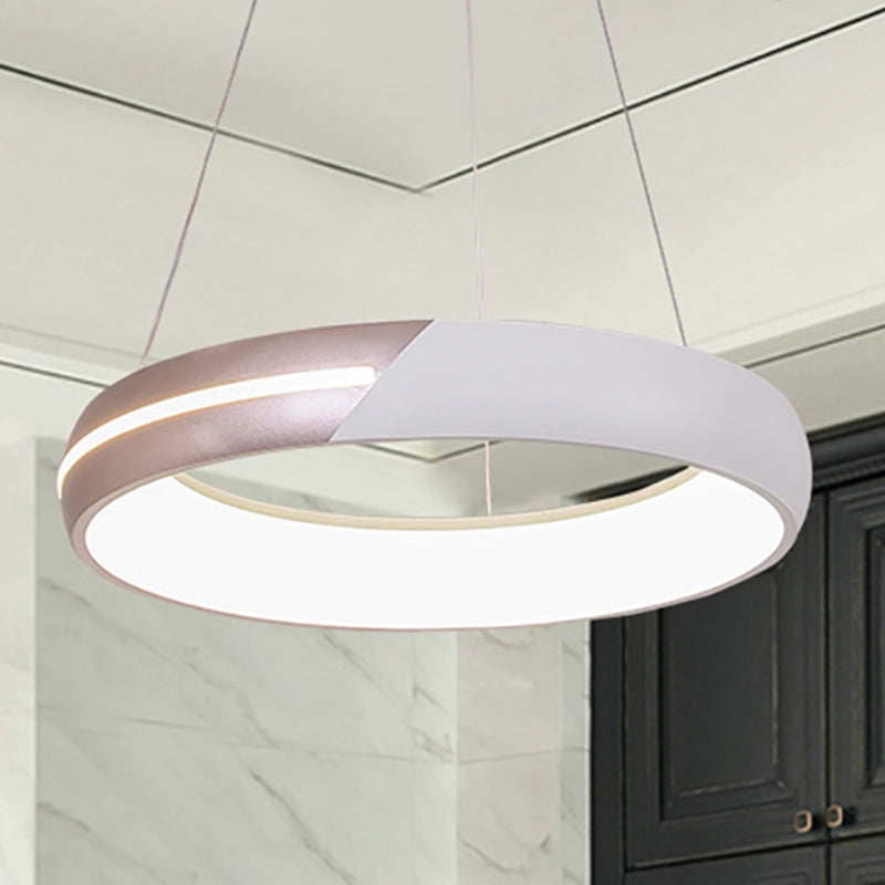 Rose Gold Ring Suspension Light Modern LED Metal Hanging Light Fixture for Dining Room, 18"/19"/21.5"/30" Wide Clearhalo 'Ceiling Lights' 'Modern Pendants' 'Modern' 'Pendant Lights' 'Pendants' Lighting' 246648