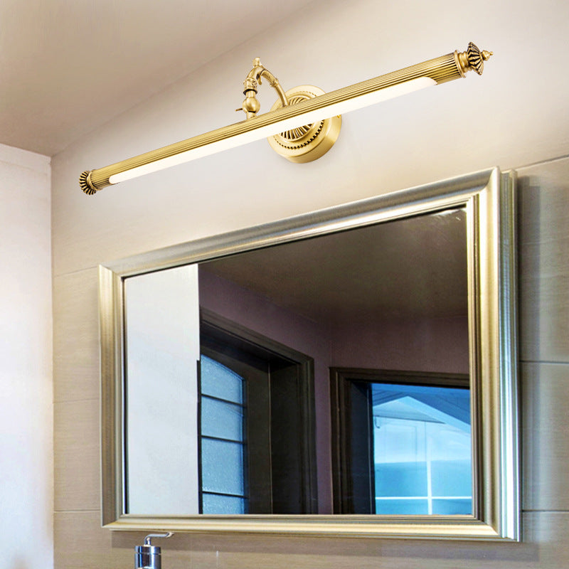 Brass Tube Vanity Sconce Traditional Metal Bath Wall Mount Light with Rotary Joint Clearhalo 'Vanity Lights' 'Wall Lights' Lighting' 2466545