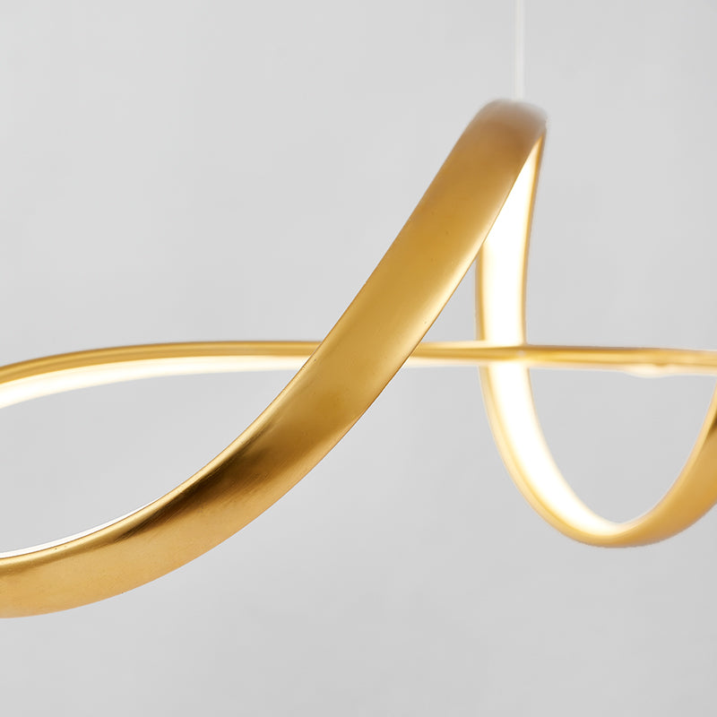 Gold Plated Twist Suspension Lamp Nordic Metal LED over Island Lighting for Restaurant Clearhalo 'Ceiling Lights' 'Island Lights' Lighting' 2466580