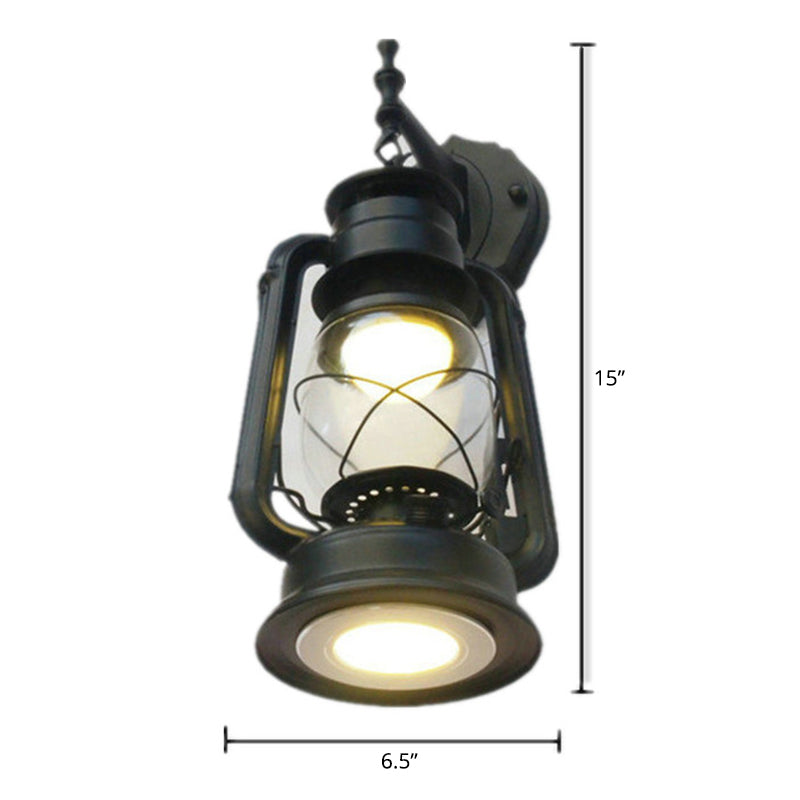 Transparent Glass Kerosene Lantern Wall Lighting Nautical Hallway Wall Mount Lamp Clearhalo 'Art deco wall lights' 'Cast Iron' 'Glass' 'Industrial wall lights' 'Industrial' 'Middle century wall lights' 'Modern' 'Rustic wall lights' 'Tiffany' 'Traditional wall lights' 'Wall Lamps & Sconces' 'Wall Lights' Lighting' 2466632